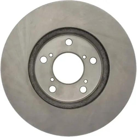 Front view of Centric C-Tek automotive front brake rotor; silver steel disc with central hub and six bolt holes.