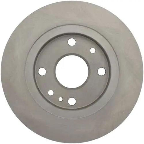 Front view of rear brake rotor with central hub and bolt holes.