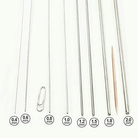 VIGAN stainless steel spring wire, 10 m length, assorted diameters 0.4–2.0 mm, silver.