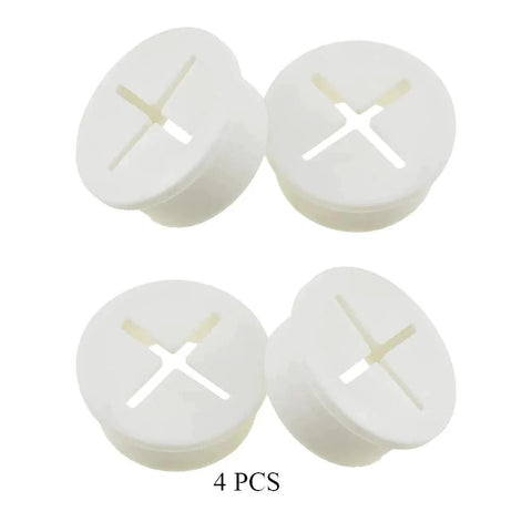 4 Pack White Flexible Rubber Desk Grommets 1 Inch Hole Covers For Cable Management Cord Pass Through Wire Organization