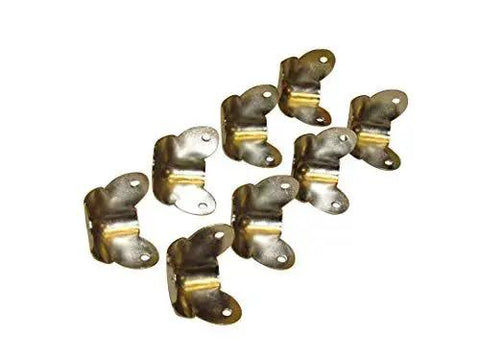 Three Leg Cabinet Corner Bracket Nickel Finish For Strong Furniture Reinforcement And Cabinet Repairs 1.5 Inch Square 18 Gauge Steel, Set of 8