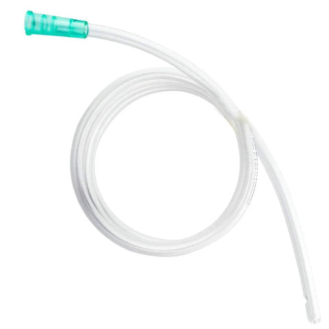Clear plastic syringe hose, 13-inch replacement tubing with green connector end