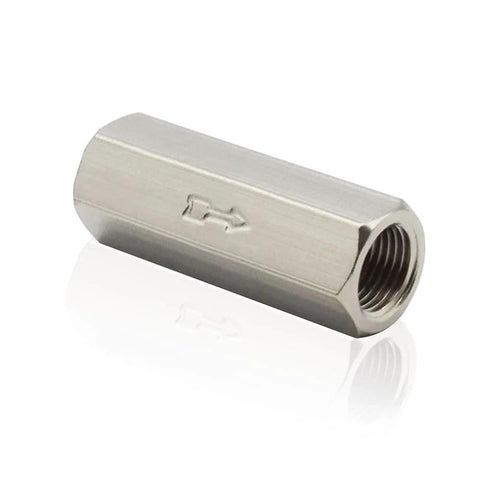 Joywayus air check valve, G1/4 female threaded, full-port brass, one-way, silver