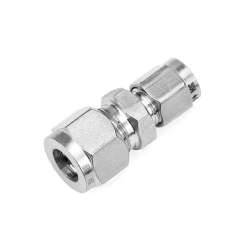 Pysrych stainless steel 304 compression tube fitting, reducer union, 3/8 in OD to 1/4 in OD, straight connector, 2 pcs