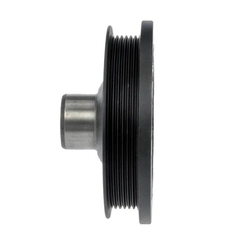 Side view of Harmonic Balancer For Ram 1500 Classic 2019 Black Direct Replacement Serpentine Drive Belt Type Keyway 1 Mounting Hole
