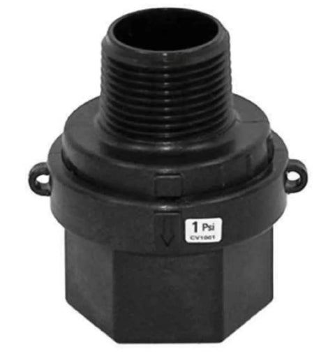 Banjo CV100MT check valve, polypropylene, 1 in male NPT to 1 in female NPT