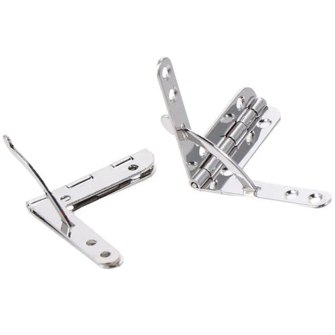 Beefy 2 Pack Silver Iron Box Hinge 90 Degree Folding Furniture Hardware Connect Mount for jewelry boxes and DIY projects