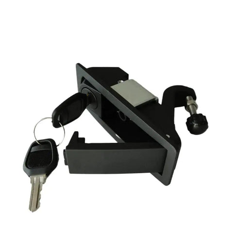 4 Pack Hand Operated Compression Latch Locks Flush Mount Zinc Alloy Lever Black with keys, front view