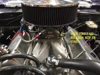 Carburetor Float Bowl Screw Helicoil Style Thread Repair Kit With Hardened Stainless Inserts restores threads in engine