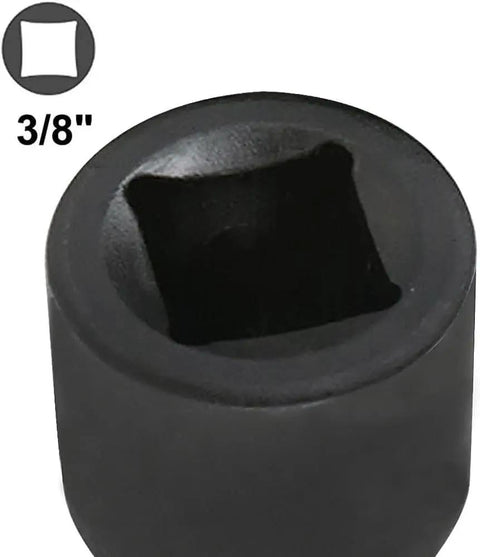 Utoolmart 3/8-inch drive to 1/4-inch socket adapter, black Cr-V, close-up of square drive opening, 2-pack