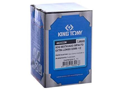 Box of Impact Deep Socket 32Mm Half Inch Drive 6 Point Chrome Molybdenum with Phosphate Finish for heavy-duty auto repair.