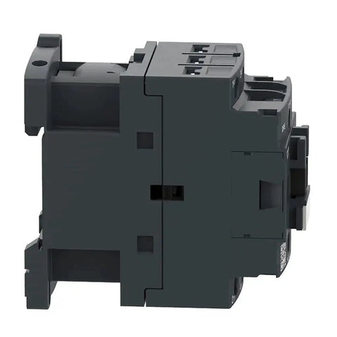 Side view of TeSys DPE IEC Contactor Heavy Duty Three Pole 3NO Non Reversing For Resistive Load And Motor Control Up To 12A At 690V AC