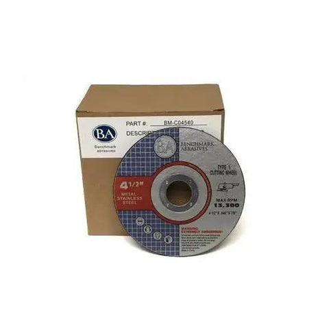 4.5 Inch Aluminum Oxide Thin Type 1 Angle Grinder Cutting Disc For Metal And Stainless Steel With 0.875 Inch Arbor, Fast Cutting Wheel For Quick Clean Cuts On Rebar Pipe And More Pack Of 50 with packaging