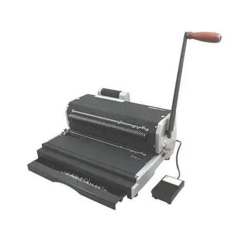 CoilMac-ER Plus Manual Coil Punch with Electric Inserter, 54 Disengageable Pins, 4x5mm Oval Holes, pro-grade binding machine