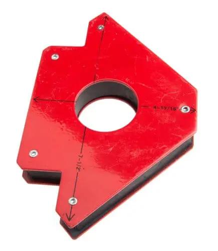 Magnetic Welding Jig With Center Hole Large Lift Up To 75 Pounds Ideal Go To Worksite Helper Great Third Hand For Welding Soldering And Assembly Includes 45 90 And 135 Degree Angles Made In USA Red