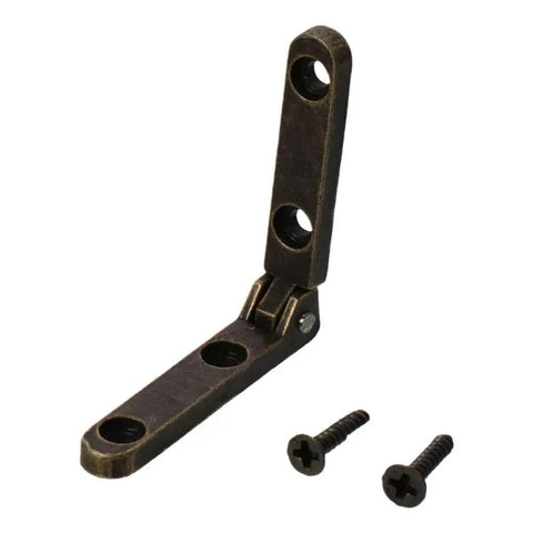 Miniature Cabinet Drawer Hinges 12 Pack 1.18 Inch 90 Degree Bronze Zinc Alloy Jewelry Box Chest Hinge with screws