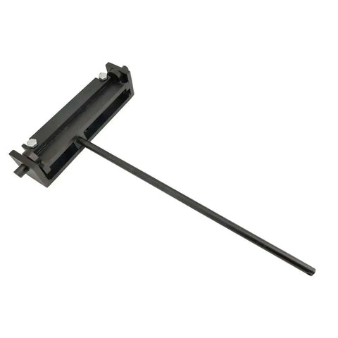 7.45 Inch Steel Sheet Metal Bending Brake Dope Mini Pan Brake Tool benchtop view with long lever for home projects