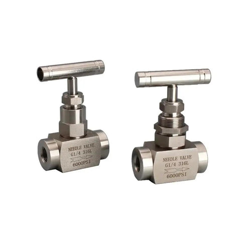 High Pressure Needle Valve 304 And 316L Stainless Steel Through Plate Instrument Valve With Female Thread, Sizes 1 Eighth To 1 Inch