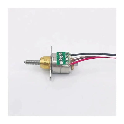 Side view of 5V 6V Precision Stepper Linear Actuator with telescopic screw shaft, 10mm size, 6mm stroke, for DIY CNC and robotics.