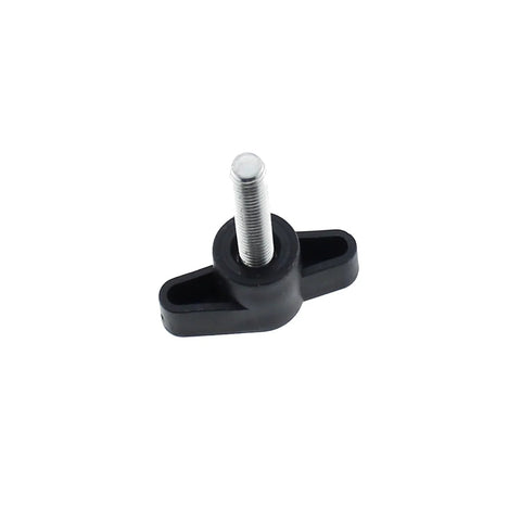 Single M6 thumb screw with Z-type T-shaped wing knob bolt, black finish, for machinery, panels, and DIY projects.