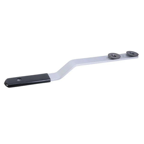 Duct Stretcher Tool for HVAC installations showing offset handle and sliding washers for precise ductwork shaping and alignment