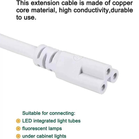 6 Foot LED Tube Extension Cord Set 4 Pack For T5 T8 Lights Three Prong Power Cables Female To Female Connectors