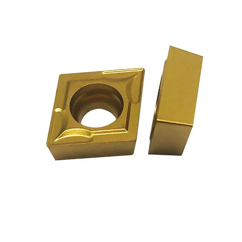 20 Pack Carbide Turning Inserts CCMT09T304 CCMT32.51 Multilayer Coated Inserts For CNC Lathe 80 Degree Indexable, front view