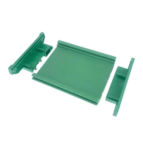 Green PVC PCB DIN Rail Mount Carrier for 35mm Wide Rails Fits 100mm By 72mm Circuit Boards 1.5-2.0mm Thick Easy Install And Detach Panel Mountable