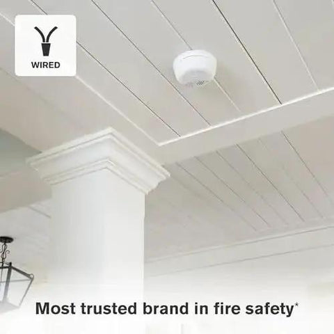 Ceiling-mounted Combination Smoke And Carbon Monoxide Alarm With Interconnect, Hardwired Detector With Battery Backup