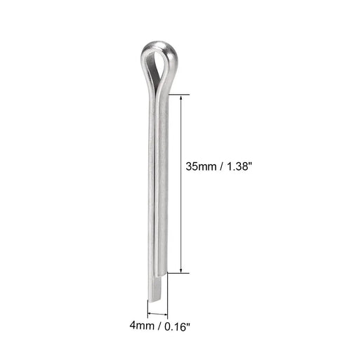 4Mm By 35Mm Stainless Steel Split Cotter Pins Kit 304 Stainless Steel 2 Prongs Silver Tone Fasteners 15 Pcs Heavy Duty Corrosion Resistant For Automotive Machinery DIY Projects