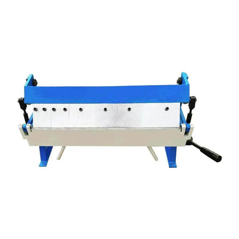 Front view of 24 Inch Pan And Box Brake For Metalworking Bends Up To 20 Gauge Mild Steel 1 Millimeter With Removable Fingers