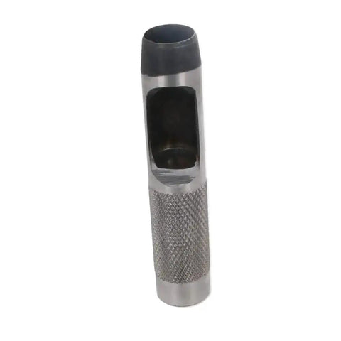 16mm Hollow Hole Punch For Leather Craft Round Carbon Steel Punch Tool With Knurled Handle, showing sharp tip and grip.
