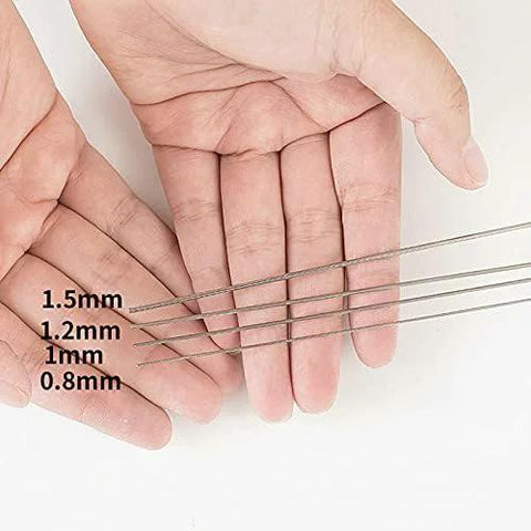 VIGAN stainless steel spring wire set, four wires 0.8 mm, 1.0 mm, 1.2 mm and 1.5 mm, silver for home use.