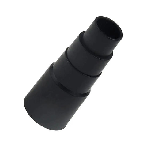 Angled side view of black rubber stepped reducer sleeve for vacuum cleaner, pack of 3
