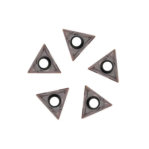 Pro Grade Carbide Turning Inserts For Lathe TCMT16T304 60 Degree Diamond, 5 Pieces shown from top view