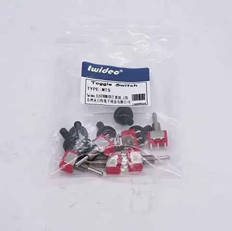 Mini Momentary Toggle Switch SPDT 3 Position On Off On Waterproof Cap, 6 Pack Car Boat Switches AC 5A at 125V, 2A at 250V MTS-123-MZ in packaging