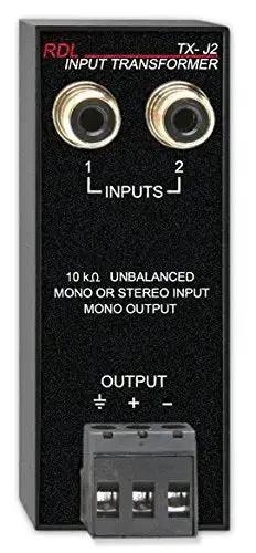 TX J2 Unbalanced Input Transformer for mixing two unbalanced signals into a clean mono balanced output with hum cancellation.