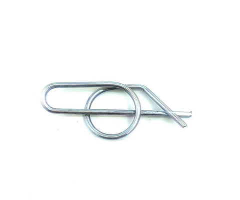 Replacement Spring Locking Cotter Pin For John Deere D100 G110 L100 LA100 X100 X350 Z665 Tractors 10 Pack Compatible With M169408 M154221 Heavy Duty Easy Install, shown silver metal cotter pin