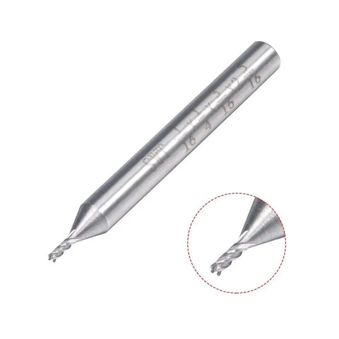 Durable Heavy Duty One Sixteenth Inch HSS AL Spiral Drill Bit Four Flute End Mill Cutter With One Quarter Inch Shank For CNC