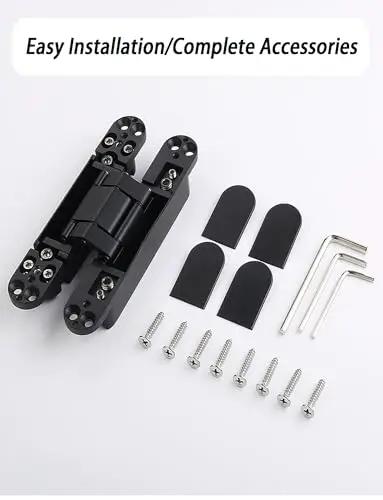 Adjustable 180 Degree Silent Concealed Hinge For Wooden Folding Doors With Invisible Cross Hinge, accessories included