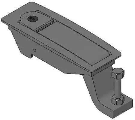 C2 Locking Adjustable Lever Latch with Grip Range 0.04 to 0.95 In, die cast zinc, textured chrome or matte black finish, side view