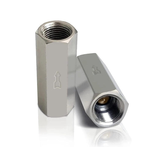 Joywayus air check valve, G1/4-inch female, full-port, silver brass non-return valve, pack of 2