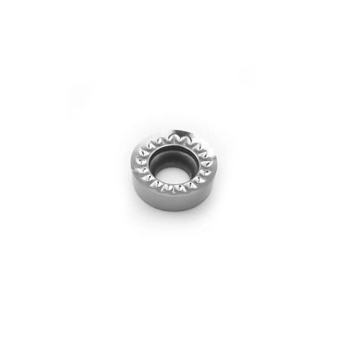 Aluminum Turning Insert RCGT1003MO R5 Round Milling Insert with Smooth Chip Breaker, suitable for nonferrous metals like aluminum.