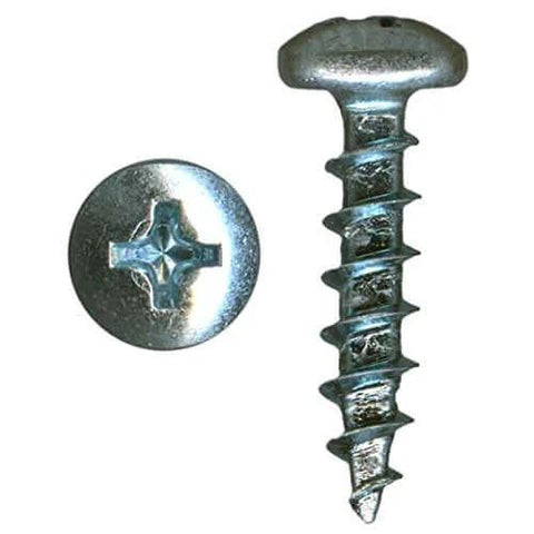 1000 Pack Six By One Half Inch Coarse Thread Phillips Pan Head Wood Screws Zinc Plated For Particle Board MDF And Plastic Composites