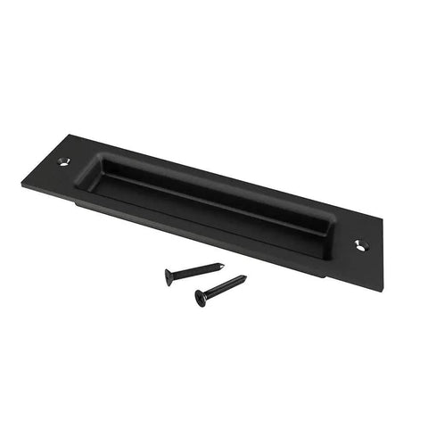 8-Inch Recessed Door Pull Pocket Handle Matte Black For Sliding Barn Doors Closets And Bifold Doors Durable Carbon Steel Finish