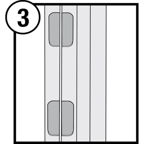 Illustration of Hinge Mate 150 Door Hinge Installation Kit And Mortiser Template Pro Grade Jig And Router Template For 3 Inch And 3.5 Inch Hinges showing template layout.