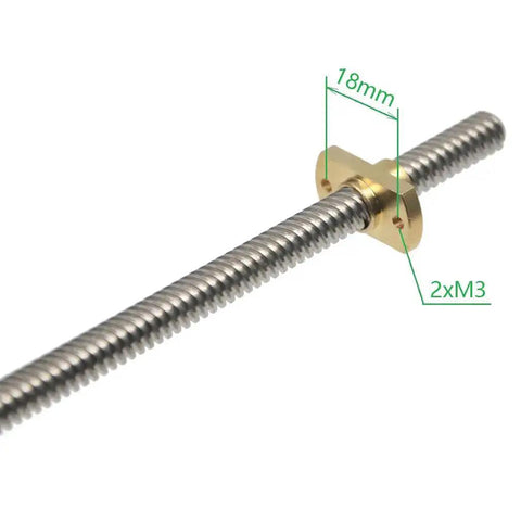 365mm T8 Tr8x8 Z Axis Lead Screw with brass nut upgrade kit for Ender 3 V2 Pro Neo Ender 3 and Voxelab 3D printers close-up