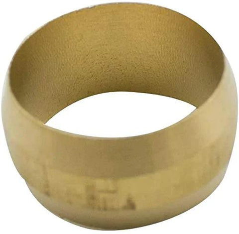 Brass compression sleeve ferrule for 3/8 in OD tube fittings