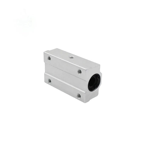Front view of SC40LUU aluminum linear bearing block for 40mm shaft, part of 4 Pack Long Type Linear Bearing Blocks For 40mm Shaft SC40LUU Set For CNC Routers And DIY Projects.