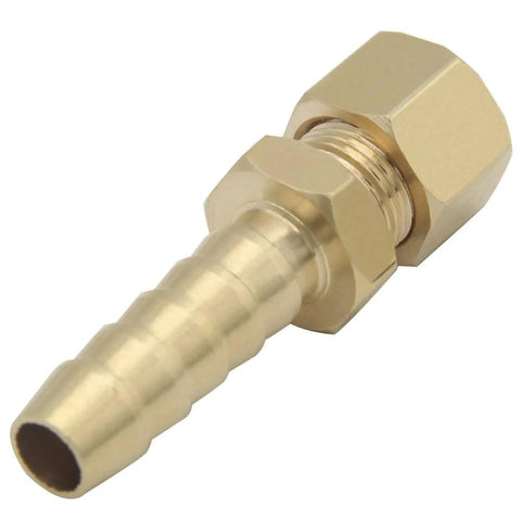YSIL brass compression fitting, 5/16 in tube to 5/16 in hose barb, hex nut